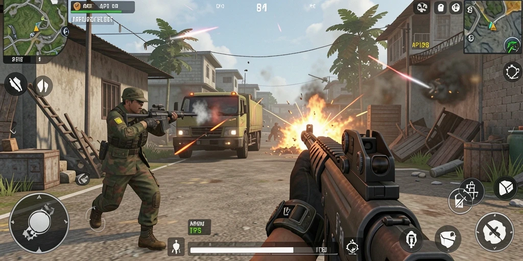 Gameplay intens API36 dengan aksi tembak-menembak yang mendebarkan.