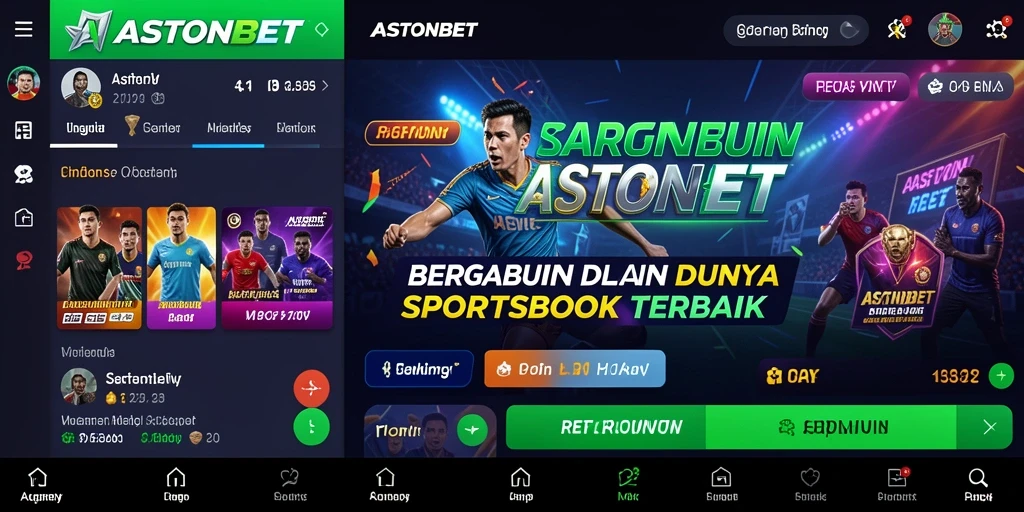 Screenshot aplikasi ASTONBET menampilkan tampilan antarmuka yang user-friendly.