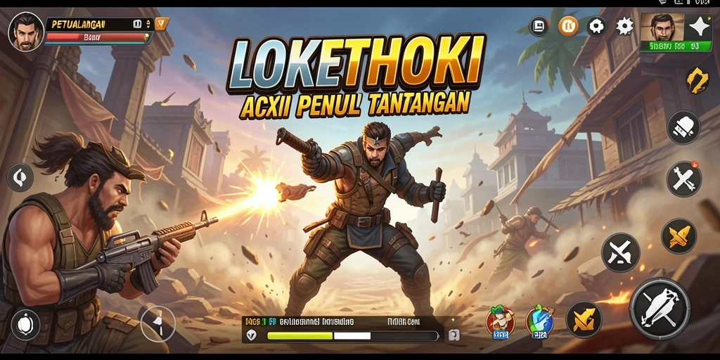 Tangkapan layar gameplay LOKETHOKI menunjukkan pertempuran seru dan grafis menarik.