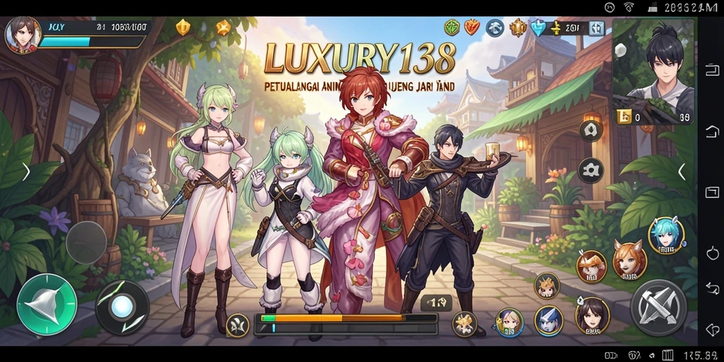 Screenshot gameplay LUXURY138 menampilkan pertarungan seru karakter anime.