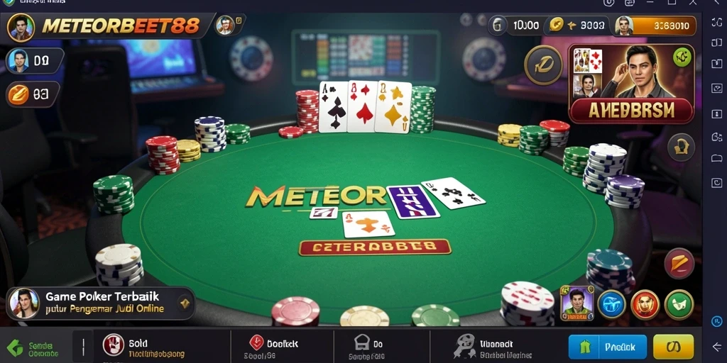 Tampilan dinamis gameplay Poker di METEORBET88 yang menarik.