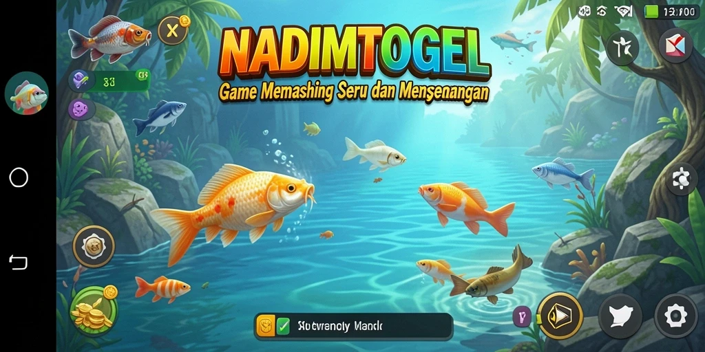 Gameplay NADIMTOGEL yang seru dengan berbagai jenis ikan.