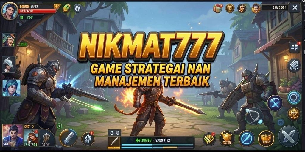 Screenshot utama NIKMAT777 menampilkan aksi gameplay SLG yang seru.