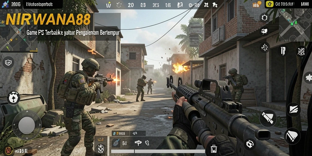 Screenshot gameplay NIRWANA88 menampilkan aksi menegangkan dalam pertempuran FPS.